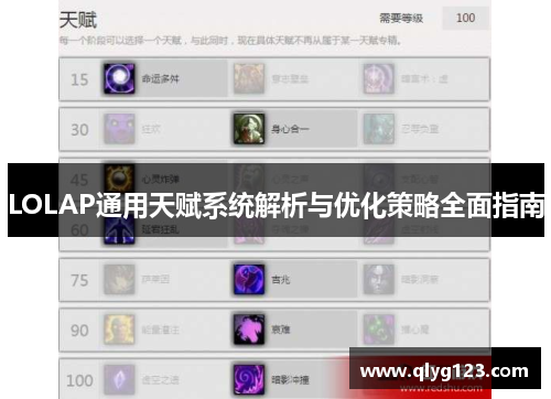 LOLAP通用天赋系统解析与优化策略全面指南